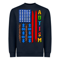 Navy autism american flag Heavyweight Sweatshirt - AdoDesignShop