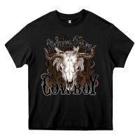 Black Simmer down Cowboy Heavy Core Tee - HowdyJamesFarm