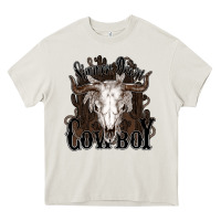 Cream Simmer down Cowboy Heavy Core Tee - HowdyJamesFarm