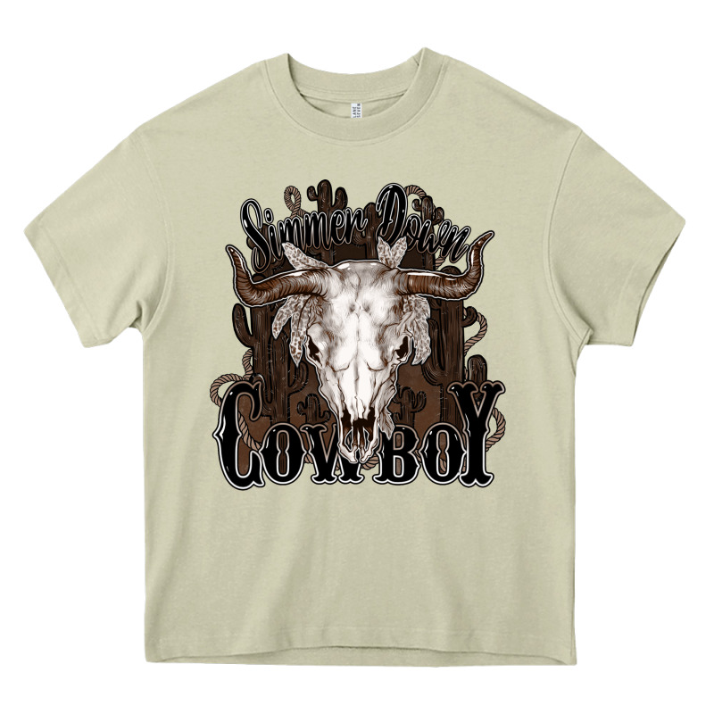 Simmer Down Cowboy Heavy Core Tee by HowdyJamesFarm | Teevron