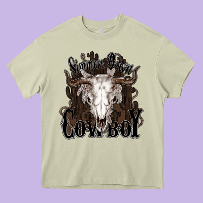Simmer Down Cowboy Heavy Core Tee Designed By Howdyjamesfarm