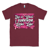 Burgundy this is what a survivor looks like breast cancer awareness Classic Tee - Jasminsmagicworld