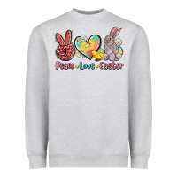 Heather Grey peace love easter Heavyweight Sweatshirt - AdoDesignShop