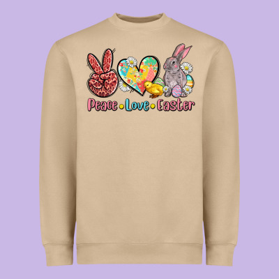 Peace Love Easter Heavyweight Sweatshirt Designed By Adodesignshop