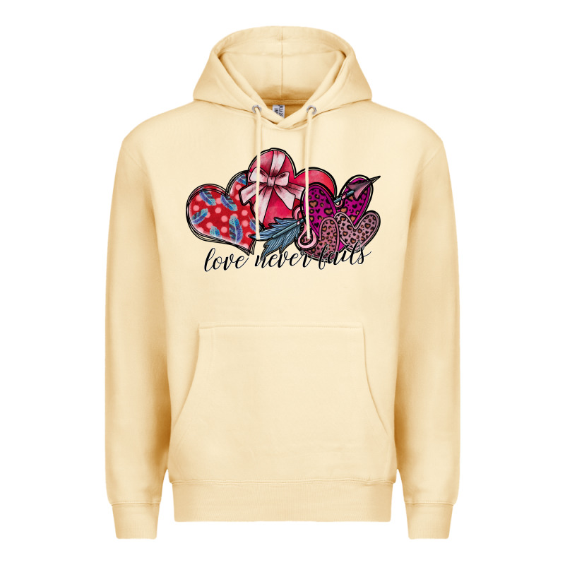 Love Never Fails Premium Hoodie by SublimationCraftShop | Teevron