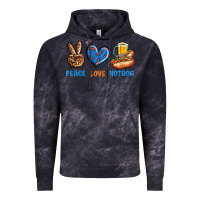 Cloud Black Peace Love Hotdog Vintage Hoodie - BundleAndBundleShop