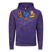 Cloud Purple Peace Love Hotdog Vintage Hoodie - BundleAndBundleShop