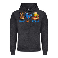 Vintage Black Peace Love Hotdog Vintage Hoodie - BundleAndBundleShop