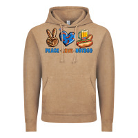 Vintage Coffee Peace Love Hotdog Vintage Hoodie - BundleAndBundleShop