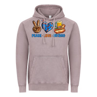 Vintage Zinc Peace Love Hotdog Vintage Hoodie - BundleAndBundleShop