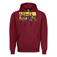 Burgundy different is beautiful Zipper Hoodie - AdoDesignShop