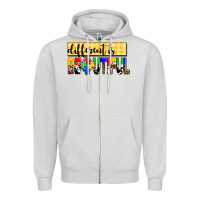 Dove Grey different is beautiful Zipper Hoodie - AdoDesignShop