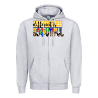 Heather Grey different is beautiful Zipper Hoodie - AdoDesignShop