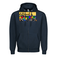 Navy different is beautiful Zipper Hoodie - AdoDesignShop