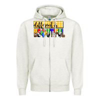 Oatmeal Heather different is beautiful Zipper Hoodie - AdoDesignShop