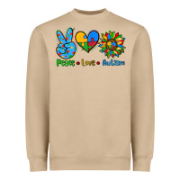 Mushroom peace love autism Heavyweight Sweatshirt - AdoDesignShop