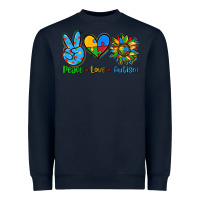Navy peace love autism Heavyweight Sweatshirt - AdoDesignShop