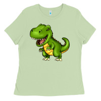 Matcha Cartoon T-Rex Ladies Tee - HowdyJamesFarm