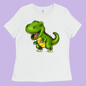 Cartoon T-rex Ladies Tee Designed By Howdyjamesfarm
