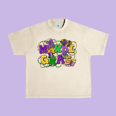 Mardi Gras Urban Heavy Tee Designed By Fadigitalartstudio