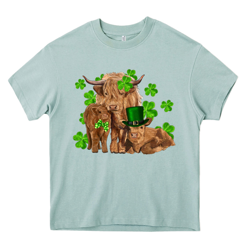St Patricks Day Cow Family Heavy Core Tee by RanaPortraitStore | Teevron