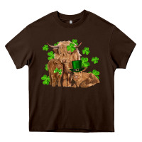 Chocolate Brown st patricks day cow family Heavy Core Tee - RanaPortraitStore