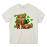 Cream st patricks day cow family Heavy Core Tee - RanaPortraitStore