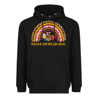 Black back to school rainbow hello fifth grade Heavyweight Hoodie - AdoDesignShop