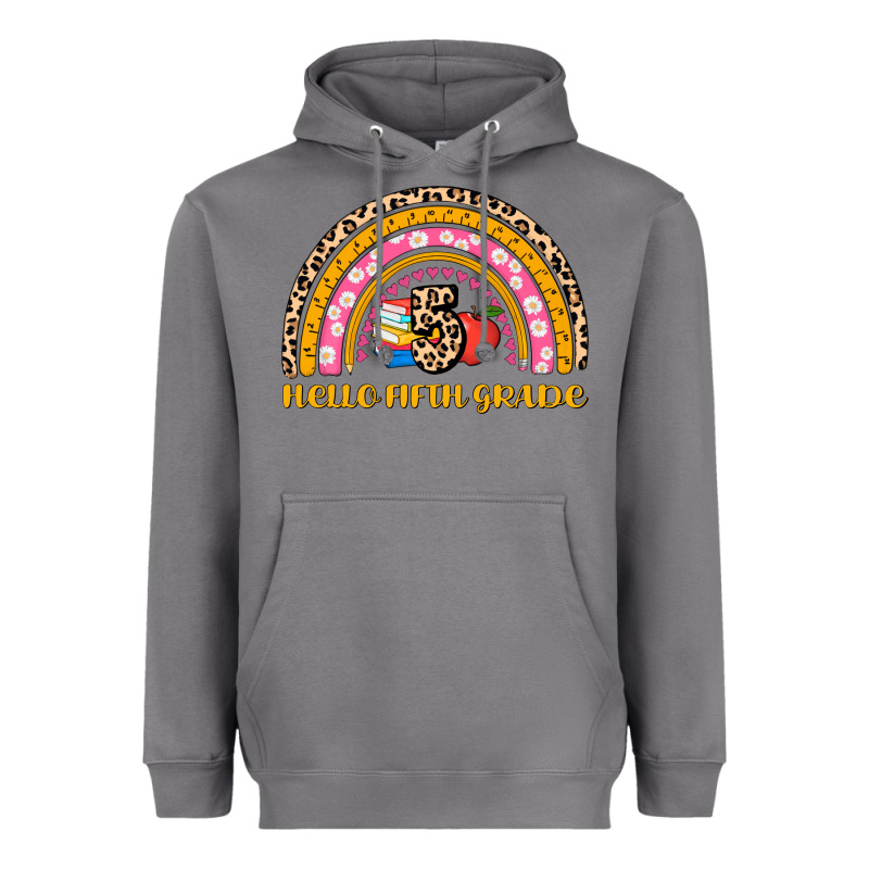 Back To School Rainbow Hello Fifth Grade Heavyweight Hoodie by AdoDesignShop | Teevron