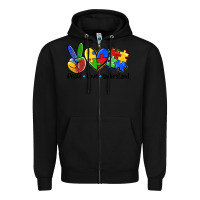 Black peace love  cure Zipper Hoodie - AdoDesignShop