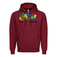 Burgundy peace love  cure Zipper Hoodie - AdoDesignShop