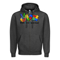 Charcoal Heather peace love  cure Zipper Hoodie - AdoDesignShop