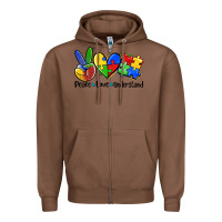 Chestnut peace love  cure Zipper Hoodie - AdoDesignShop