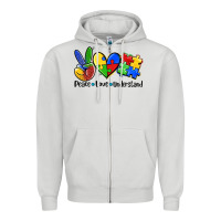 Dove Grey peace love  cure Zipper Hoodie - AdoDesignShop