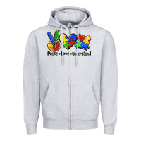 Heather Grey peace love  cure Zipper Hoodie - AdoDesignShop
