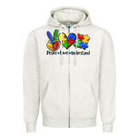 Oatmeal Heather peace love  cure Zipper Hoodie - AdoDesignShop