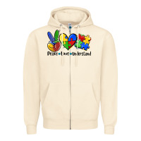 Sandshell peace love  cure Zipper Hoodie - AdoDesignShop
