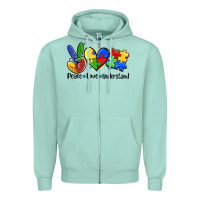 Seafoam peace love  cure Zipper Hoodie - AdoDesignShop