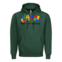 Sports Green peace love  cure Zipper Hoodie - AdoDesignShop