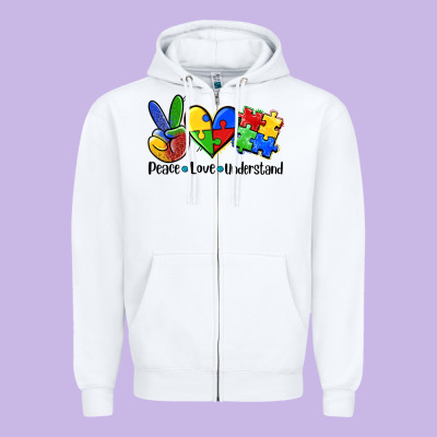 Peace Love  Cure Zipper Hoodie Designed By Adodesignshop