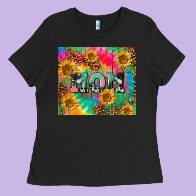 Mom Rainbow Sunflower Ladies Tee Designed By Cowgirlartshop