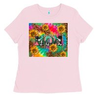 Bubblegum Pink Mom rainbow sunflower Ladies Tee - CowGirlArtShop