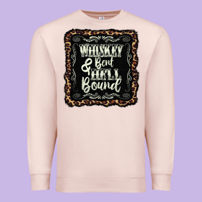 Whiskey Bent Hell Bound Black Premium Sweatshirt Designed By Adodesignshop