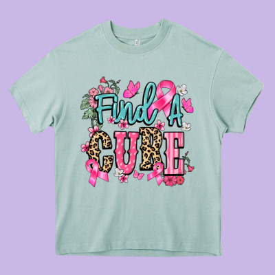 Find A Cure Cancer Awareness Heavy Core Tee Designed By Howdyjamesfarm