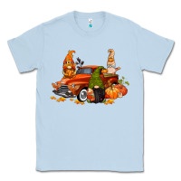 Dusty Blue fall gnome truck Classic Tee - CowGirlArtShop