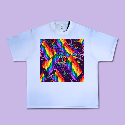 Lgbt Flag Seamless Pattern Urban Heavy Tee Designed By Fadigitalartstudio