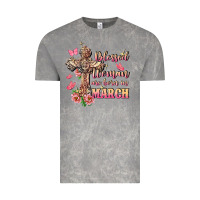 Cloud Rock Blessed women are born in March Vintage Tee - FaDigitalArtStudio