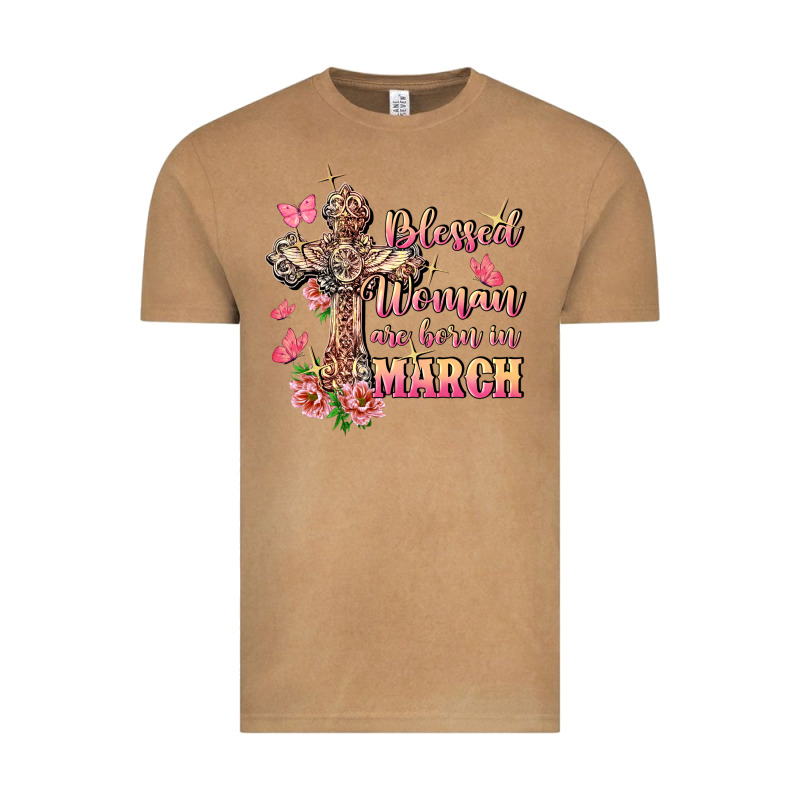 Blessed Women Are Born In March Vintage Tee by FaDigitalArtStudio | Teevron