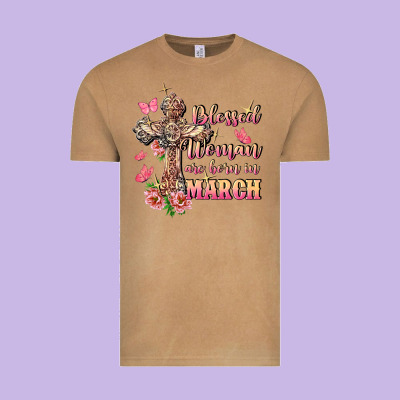 Blessed Women Are Born In March Vintage Tee Designed By Fadigitalartstudio