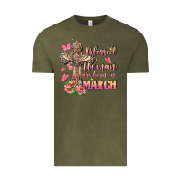 Vintage Olive Blessed women are born in March Vintage Tee - FaDigitalArtStudio